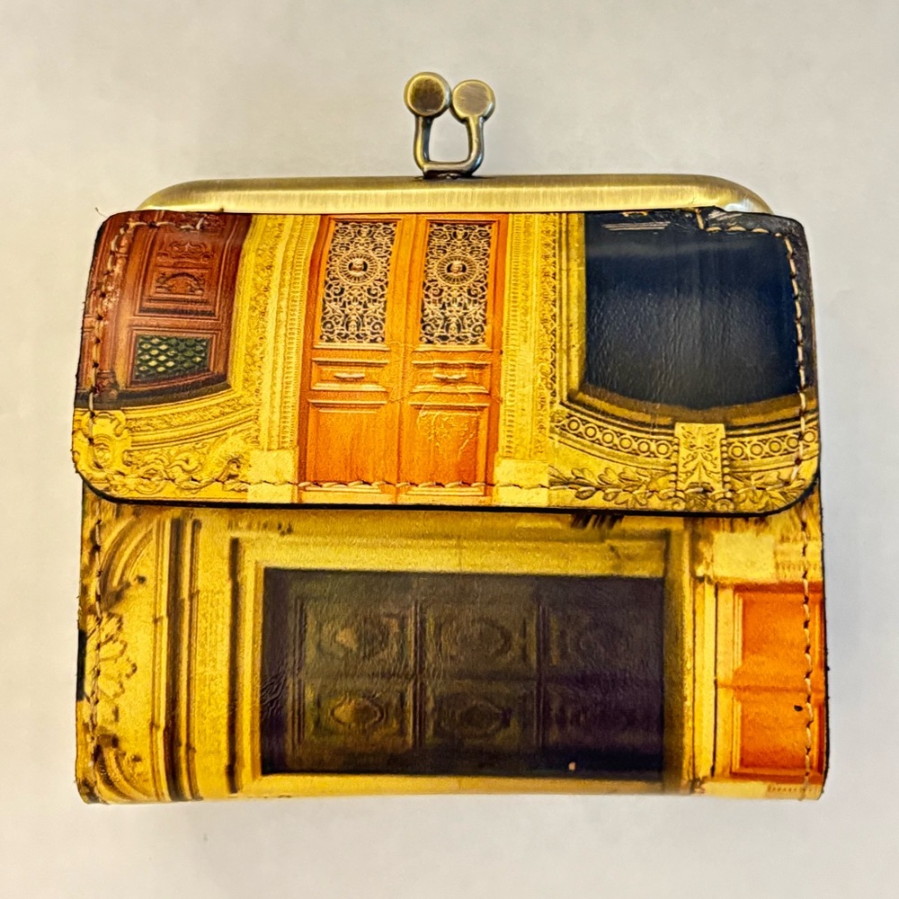 PATRICIA NASH LEATHER ASTOR DOORWAYS TO ITALY KISS-LOCK WALLET